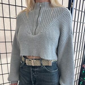 Garage Heather Gray Women's Turtleneck Sweater